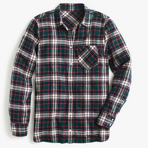 J.Crew Classic-fit “boy shirt” in evergreen plaid